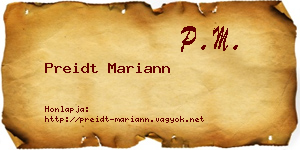 Preidt Mariann névjegykártya
